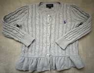 Szary/siwy rozpinany sweter POLO Ralph Lauren 5 lat