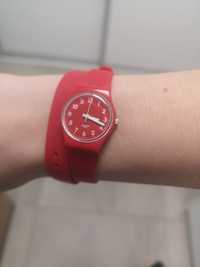 Zegarek swatch lady podwójny czerwony biały