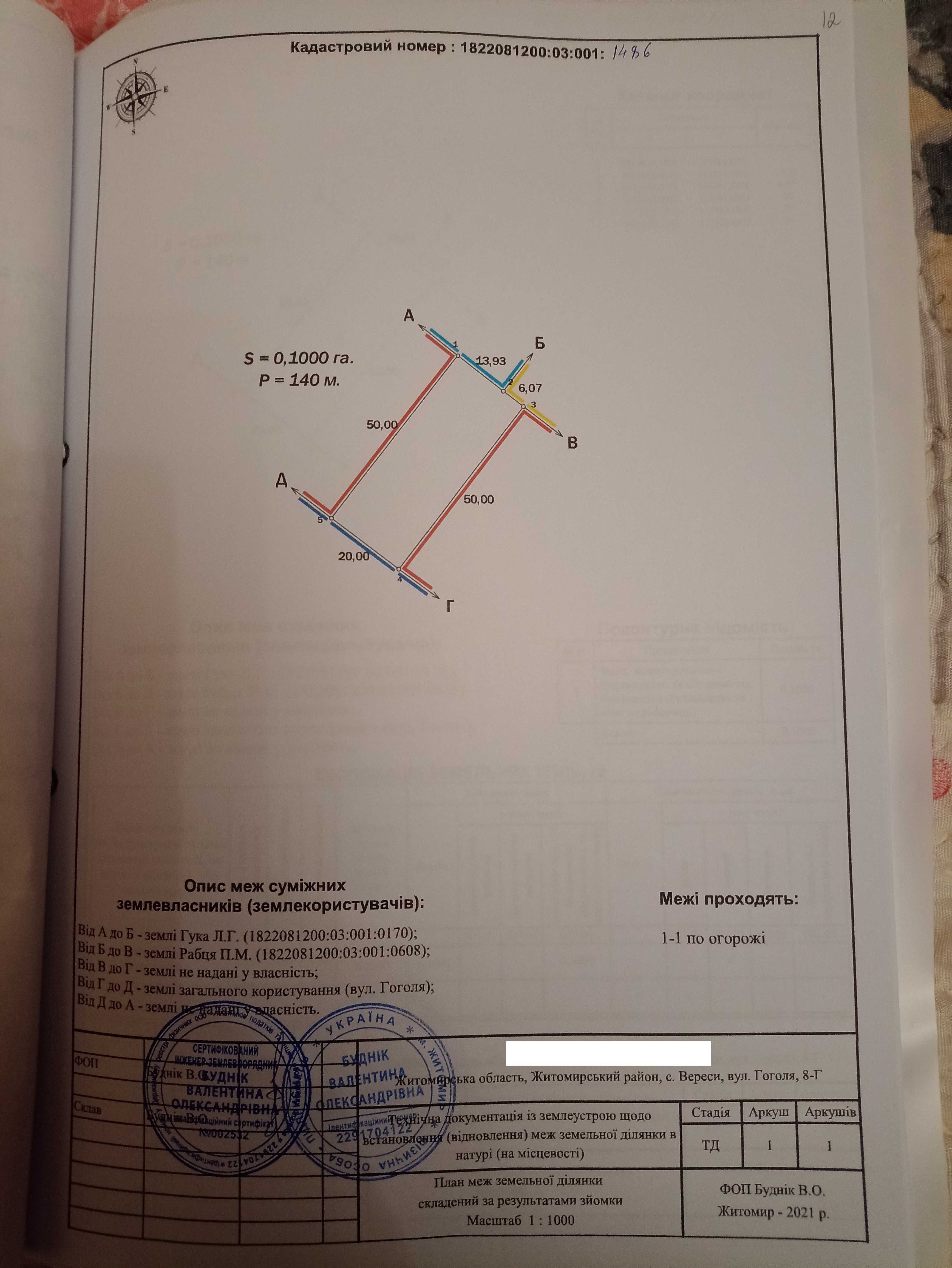 Продам землю Мар'янівка Житомир