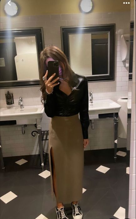 Юбка zara с разрезом