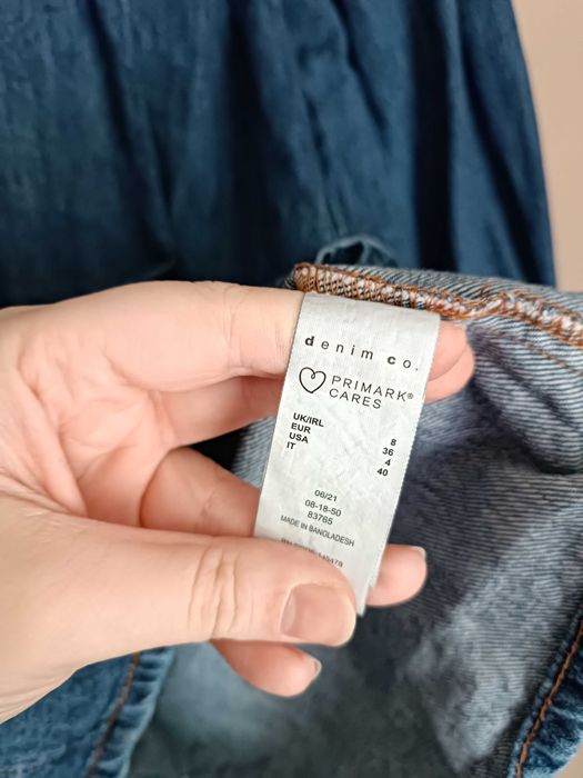 Jeansowa sukienka na długi rękaw 36 Primark