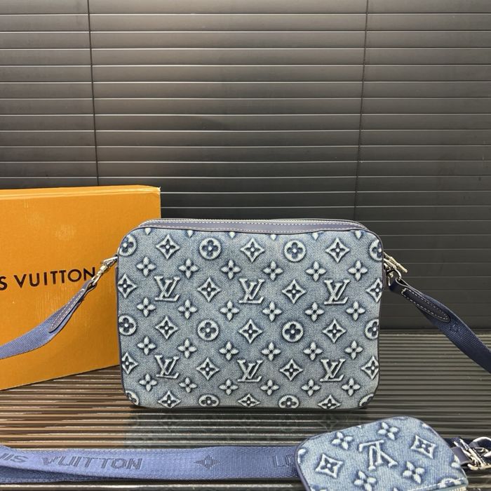 Louis Vuitton 3v1 3в1 мессенджер сумка мужская джинсовая синяя