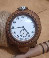 Pasek skórzany na zegarek kieszonkowy, rękodzieło