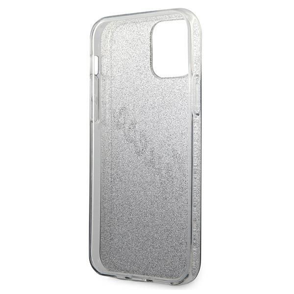 Guess Etui iPhone 12/12 Pro 6,1" Czarny Glitter Gradient
