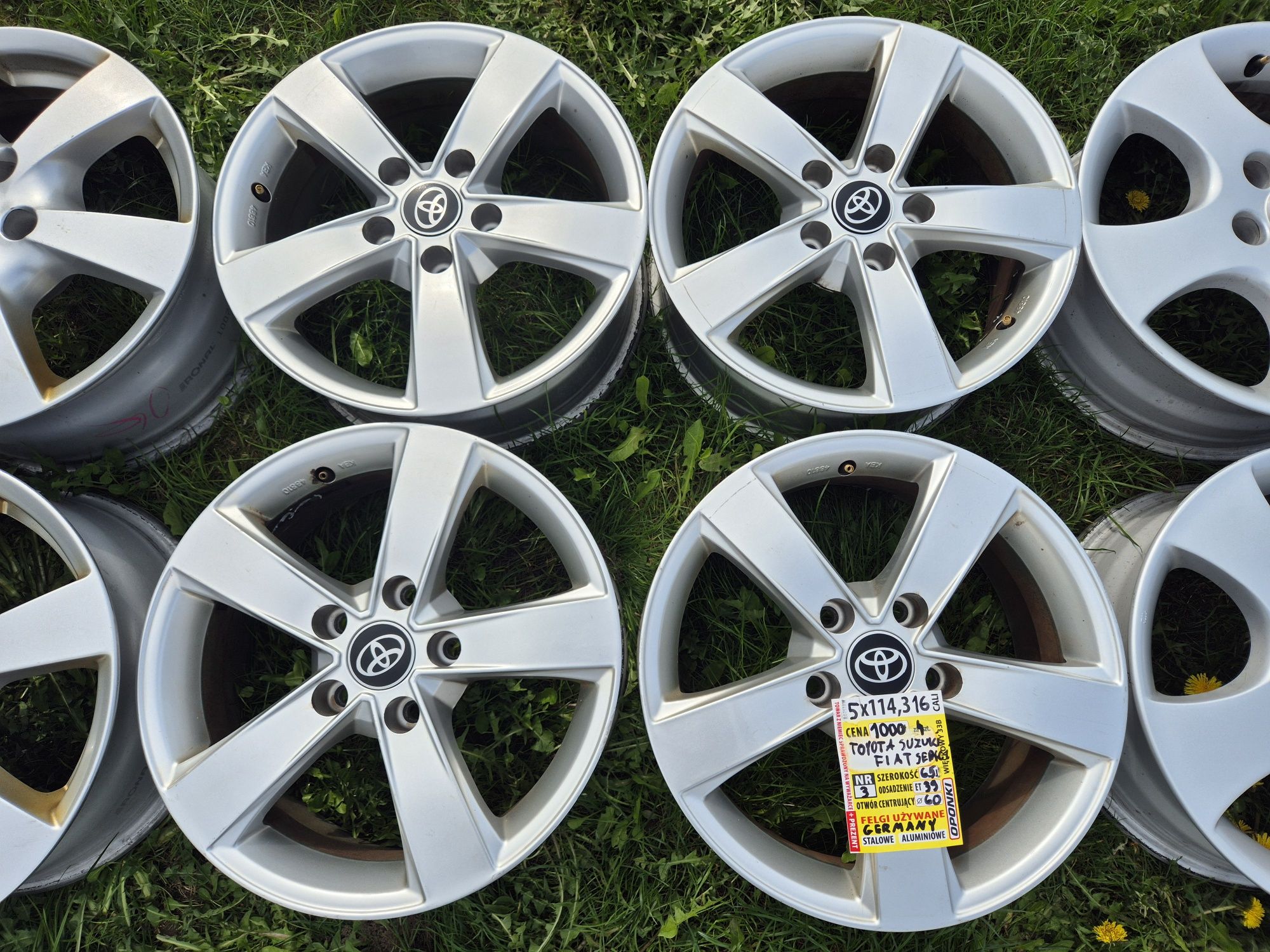 Alufelgi 5x114,3 16 Cali Toyota Suzuki Fiat Sedici Nissan Dacia Reno