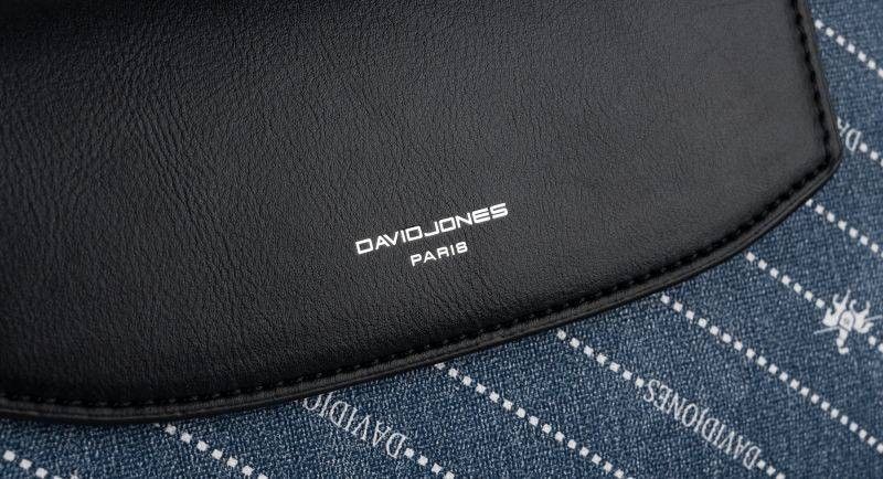 mała listonoszka damska obszyta dżinsowym materiałem - david jones