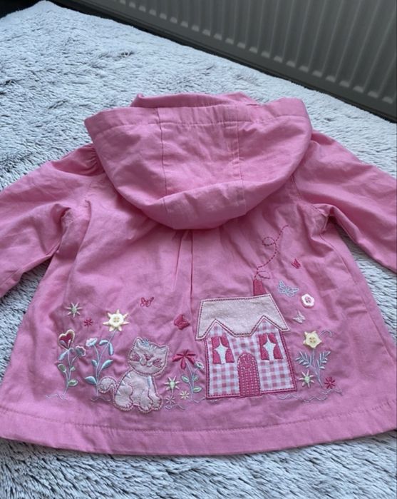 Bhs 0-3 miesiące 50-56 cm 56/62 cm różowa kurtka płaszcz trencz