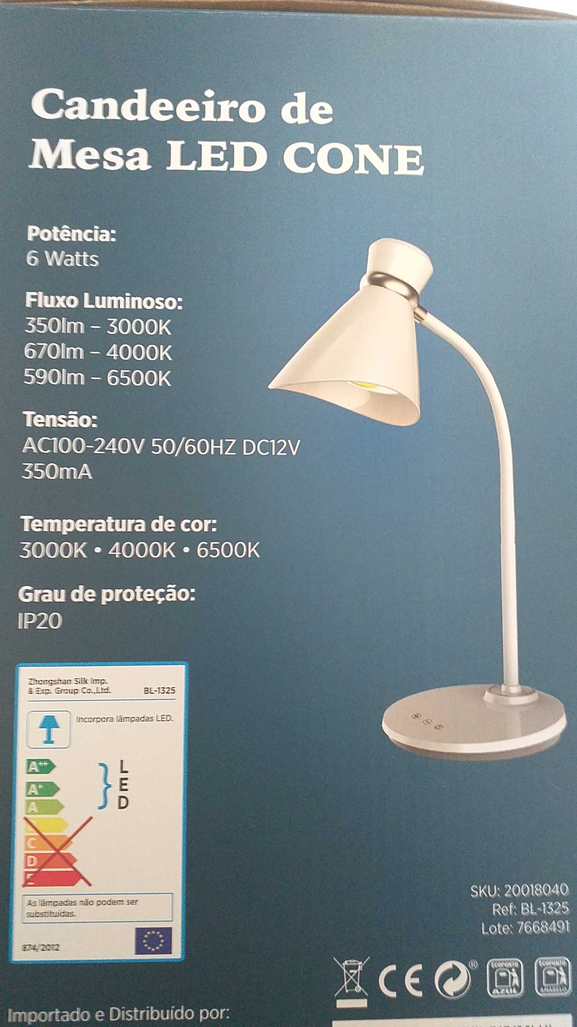 Par de Candeeiros de mesa LED sem fio (NOVOS)