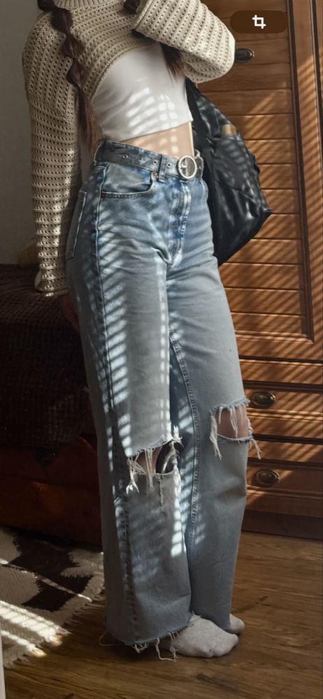 Джинси з потертостями Zara S
