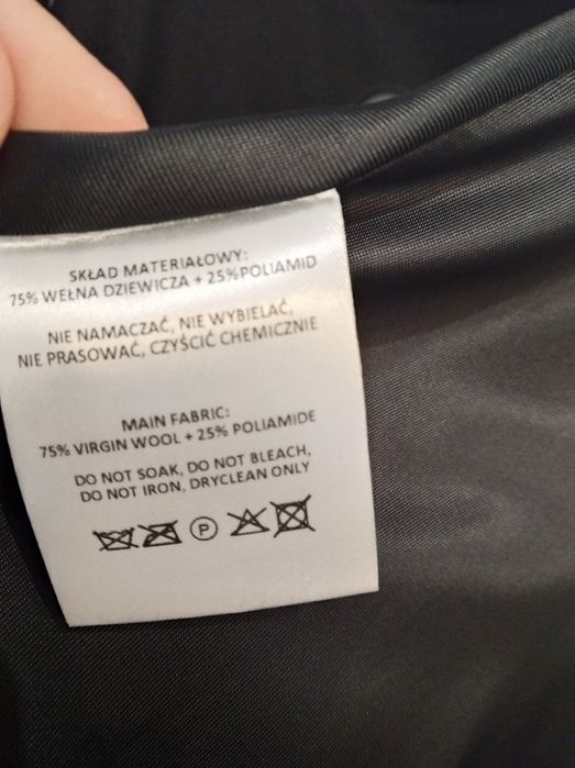 Płaszcz wełniany Marie Zelie Achillea czarny r.40