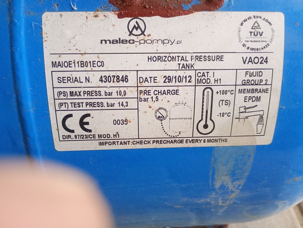 Zbiornik hydrofory 24litry