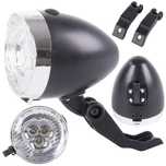 Oświetlenie rowerowe przednie lampka 3 LED baterie retro chrom SXH20