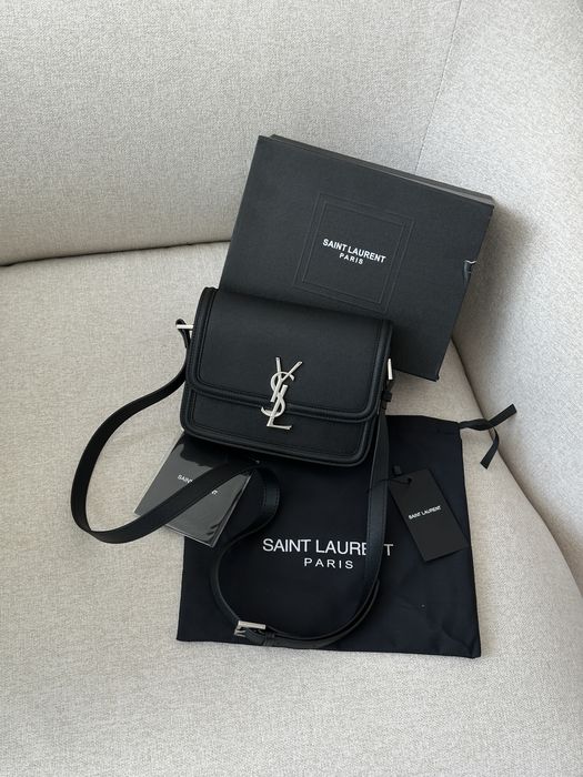 Сумка YSL Yves Saint Laurent Solferino Matte/Silver шкіра | чорна