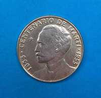 Kuba 50 centavo 1953, Jose Marti 100 rocznica śmierci, srebro 0,900