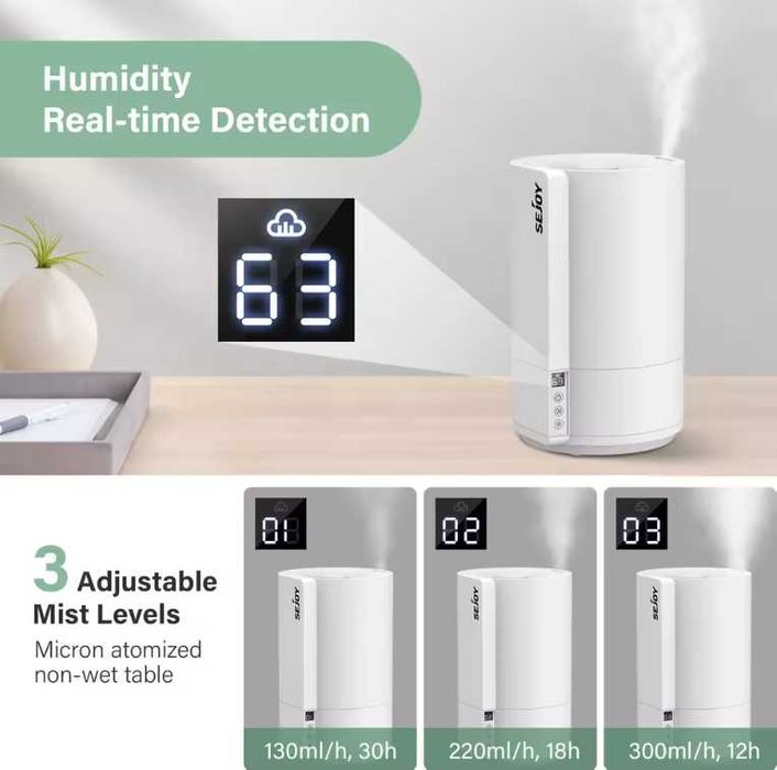Nawilżacz powietrza SEJOY XD-3500A 28W 4l lampka LED 300mlH