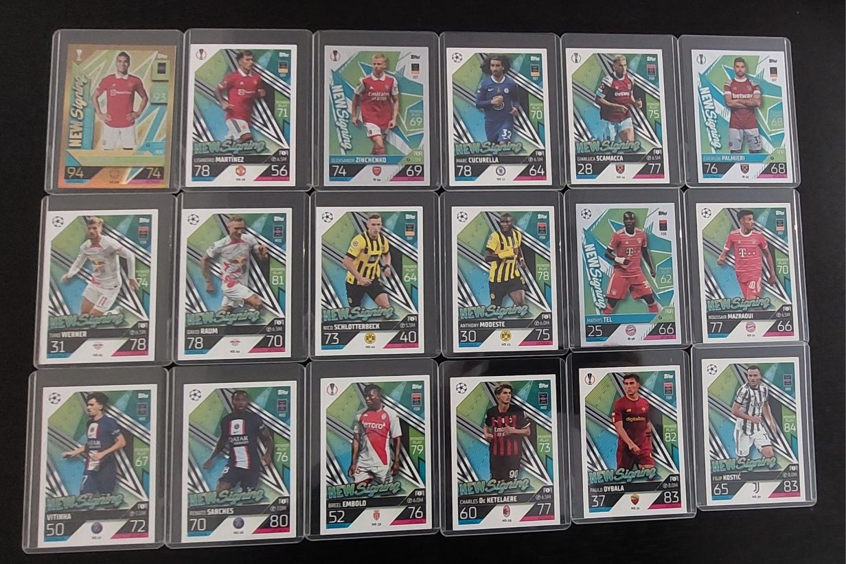 Caras TOPPS Match Attax 2022 / 23 New Sign + Película Proteção Própria