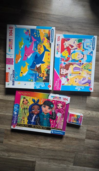 puzzle 104 elementy - shark rainbow