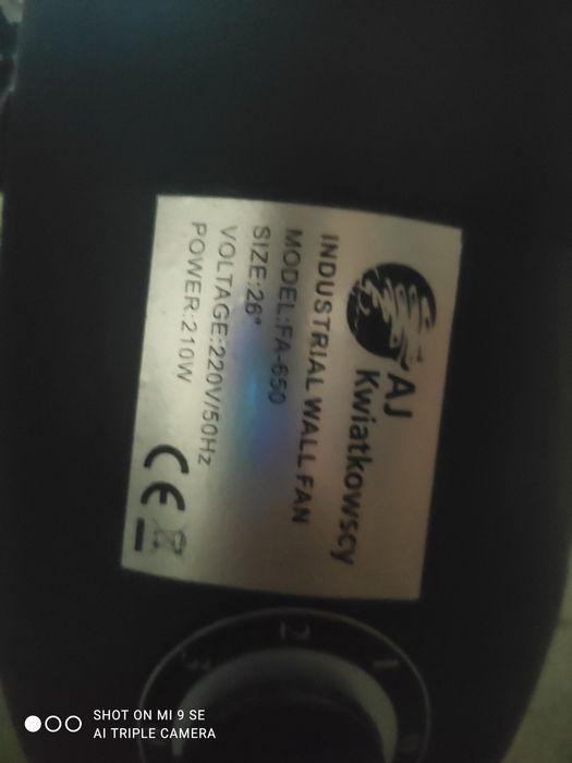 Wentylatory przemyslowe-Ścienne FA-650 / 210W
 Na stanie