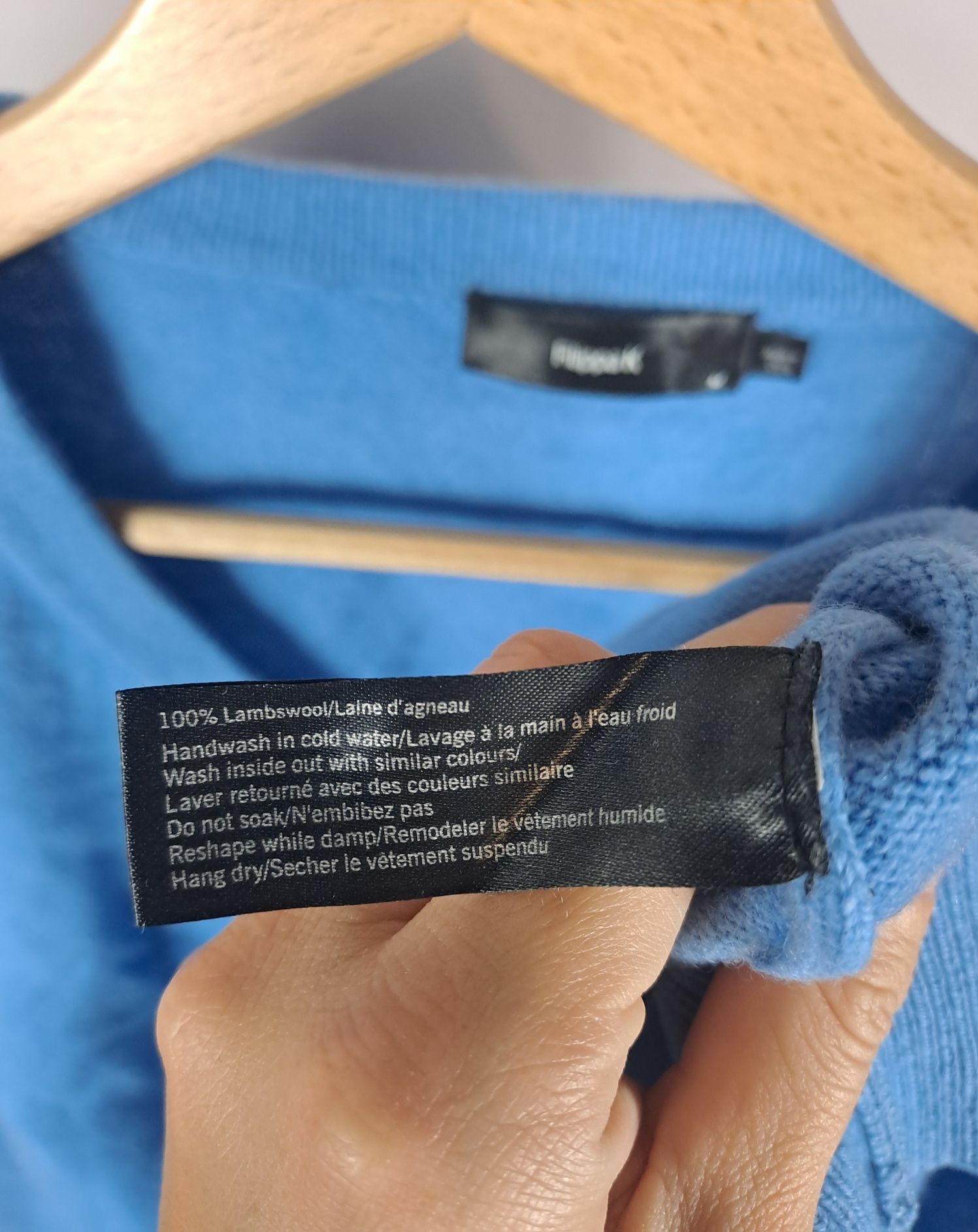 Męski sweter Flippa K wełna jagnięca lambswool r.M elegancki