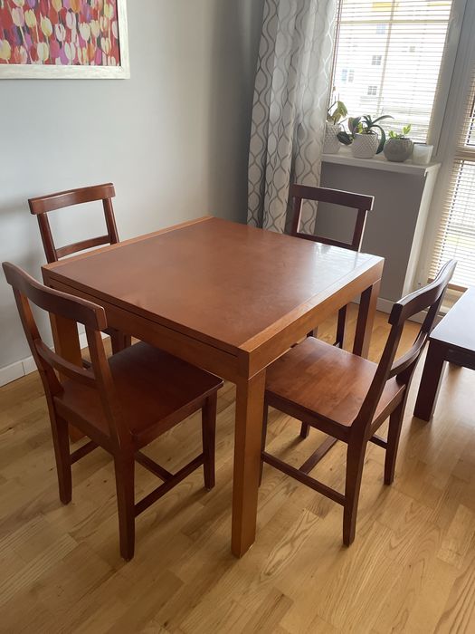 Zestaw Stół Rozkładany, 6 krzeseł + stolik gratis