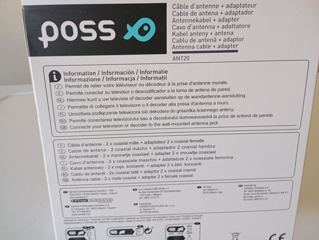 Antena -cabel adapter Poss 25 m