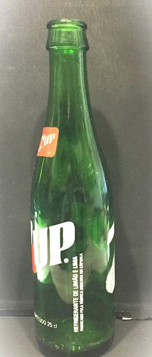 7 Up - garrafa antiga pirogravada