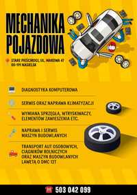 Serwis klimatyzacji, mechanika pojazdowa, m. budowlanych, laweta 12t