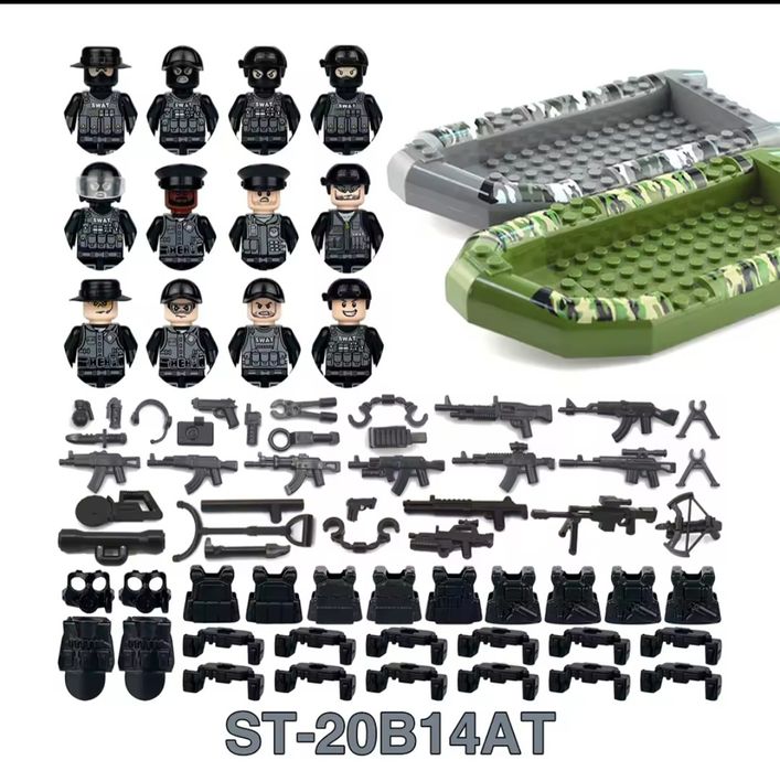 Wojsko SWAT samochód jeep + 12 figurek.