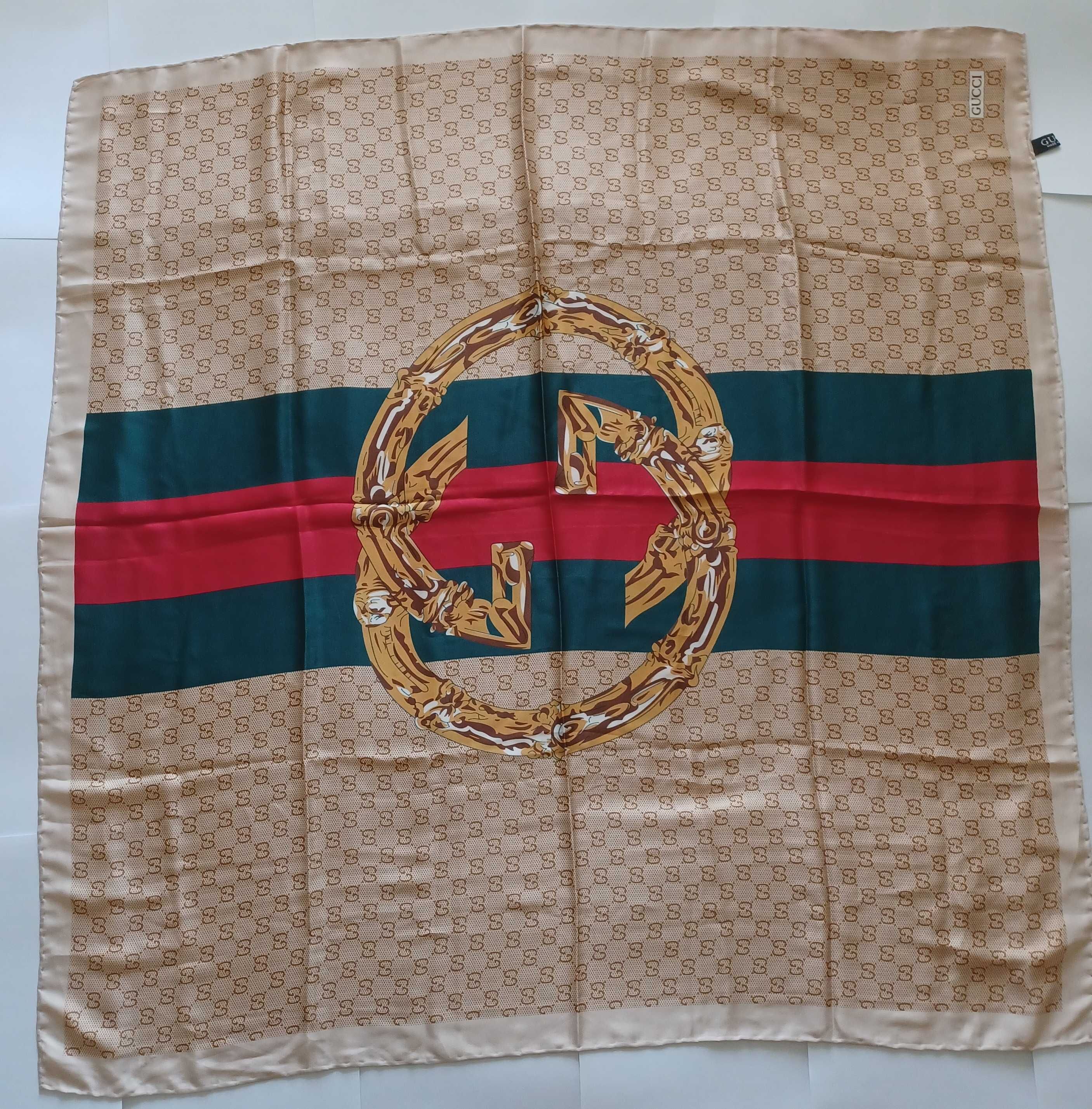 Платок, Хустка, Шейный платок, шелковый, 90х90, GUCCI оригинал