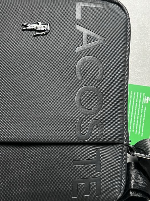 Сумка  lacoste black logo чоловіча