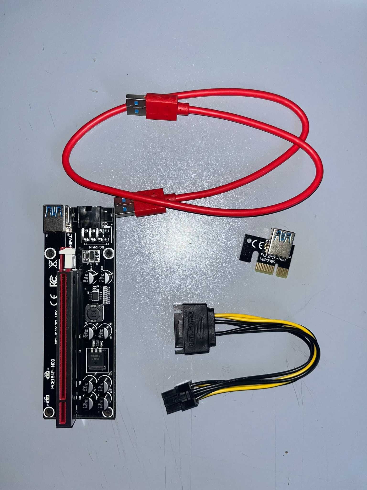 Райзер Dynamode Riser Ver. 009S Plus, 6 Pin to SATA, PCI-E 1х to 16x