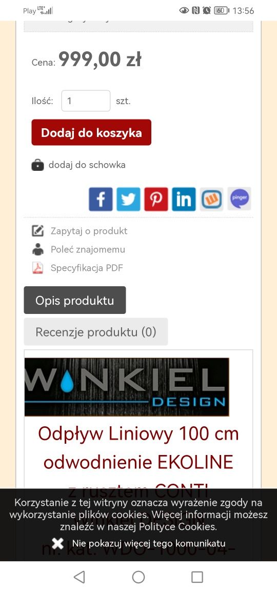 Odpływ liniowy ekolinoe 100cm