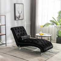 Chaise Longue em veludo preto