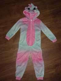 JEDNOROŻEC kombinezon polar onesie śpioch 110-116 strój