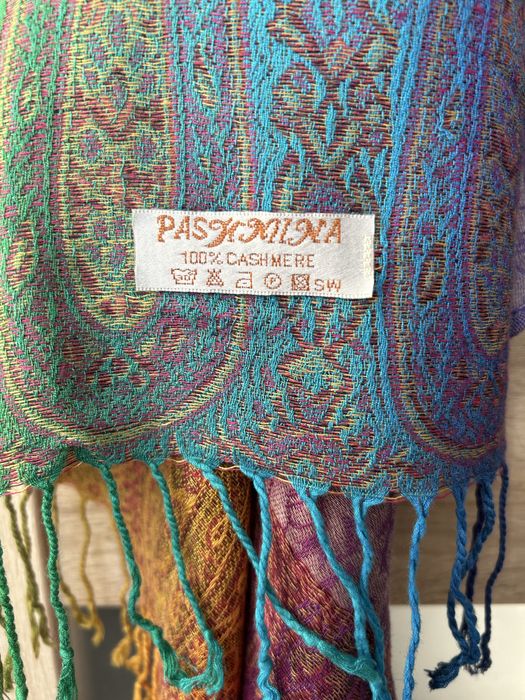 Kaszmirowa kolorowa chusta pashmina oryginalna