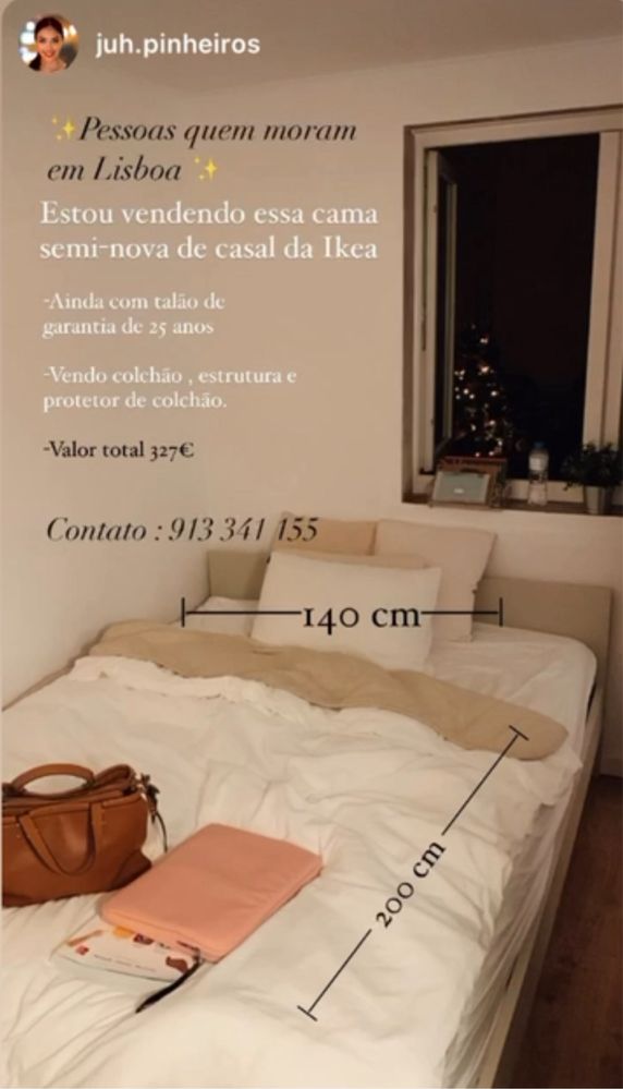 Cama de casal seminova completa