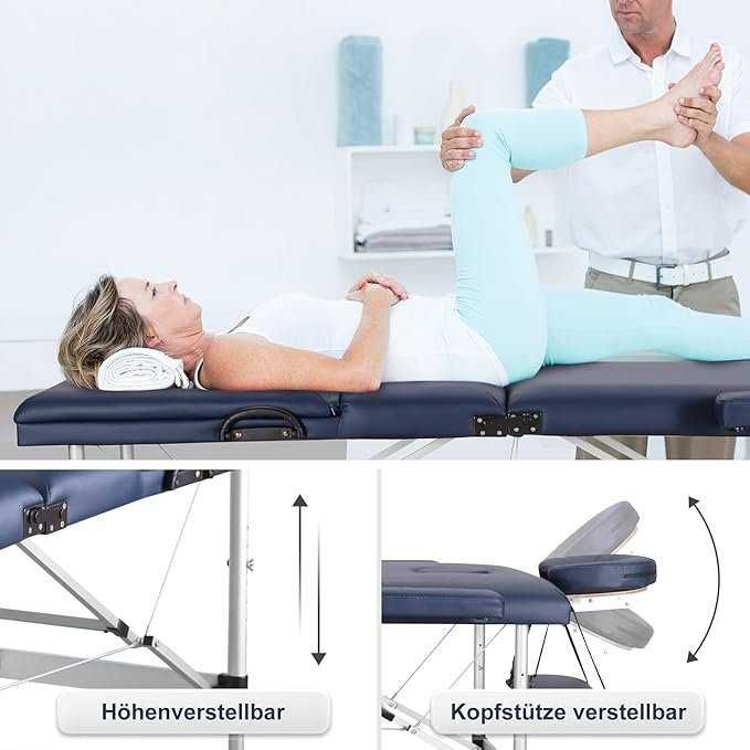 1046 - Mesa marquesa massagem portátil ajustável profissional 3 dobras