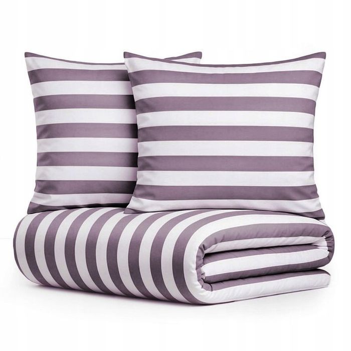 Pościel 220x200 Mikrofibra poszewki 70x80 Komplet Eusebia Home W Pasy