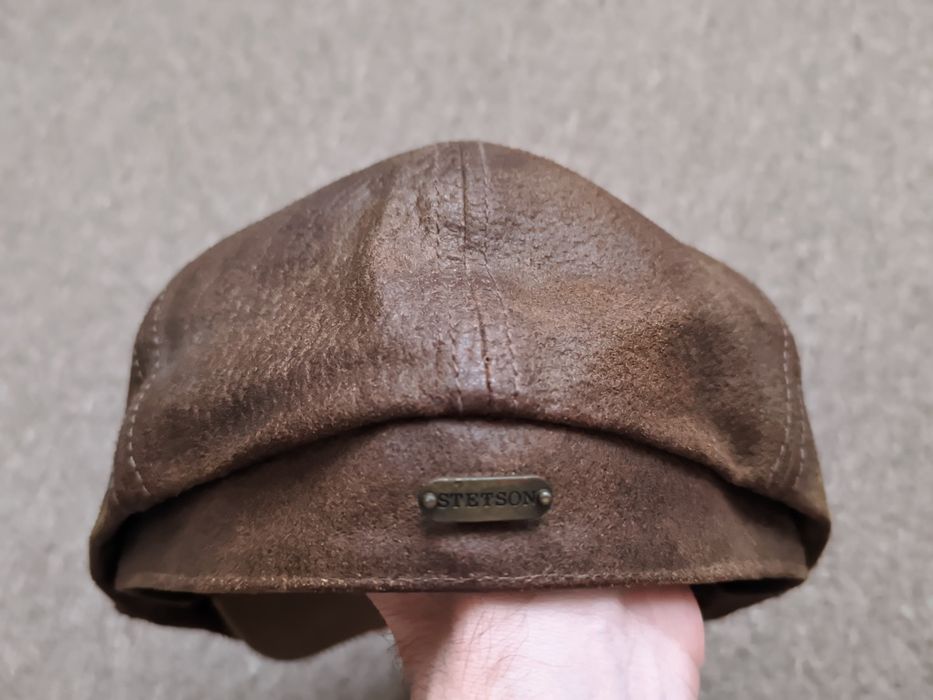 Кепка восьмиклинка Stetson кожа Острые козырьки