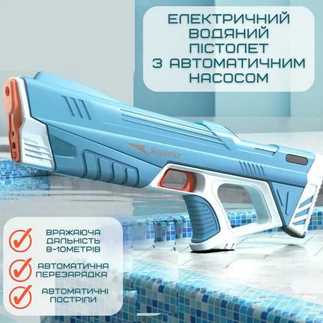 Водяний електричний автомат бластер з автонабором води Superior