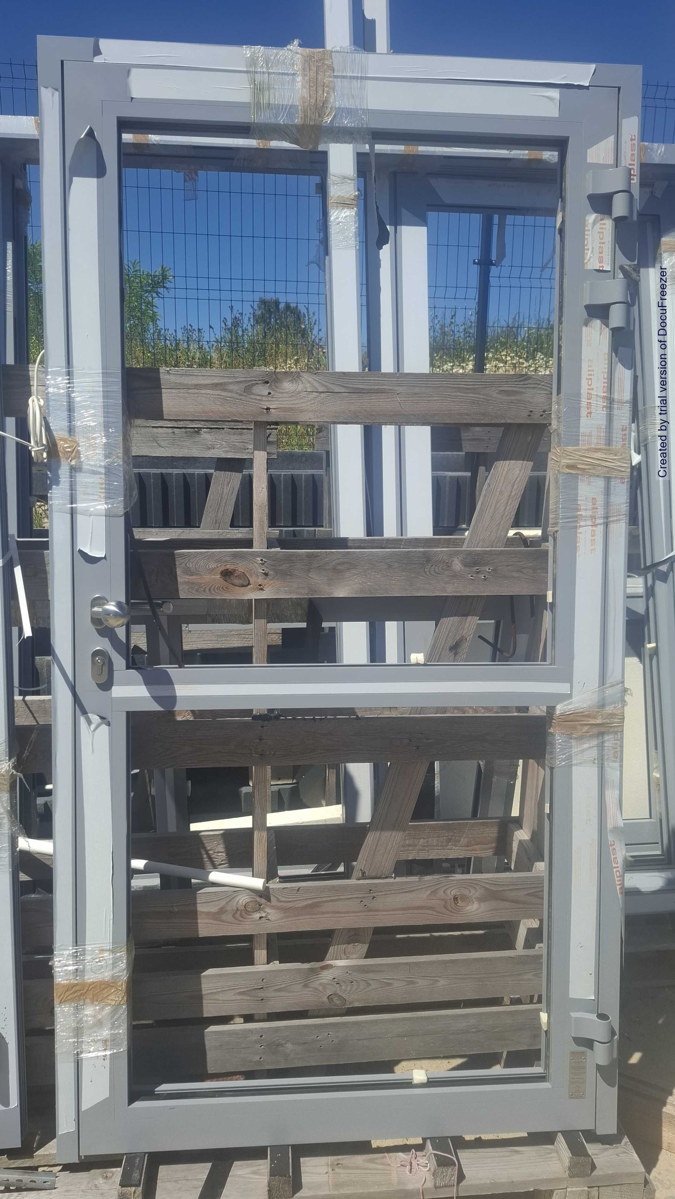 Drzwi Al 900x2005mm (1100x2080mm),RAL7016 szary, L i P, NOWE