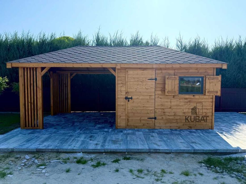 Domek ogrodowy z altanka 3x6 | domek narzedziowy z altanka | altanki