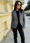 Marynarka ciemna szara EDAN Balmain złote guziki Xs S M L