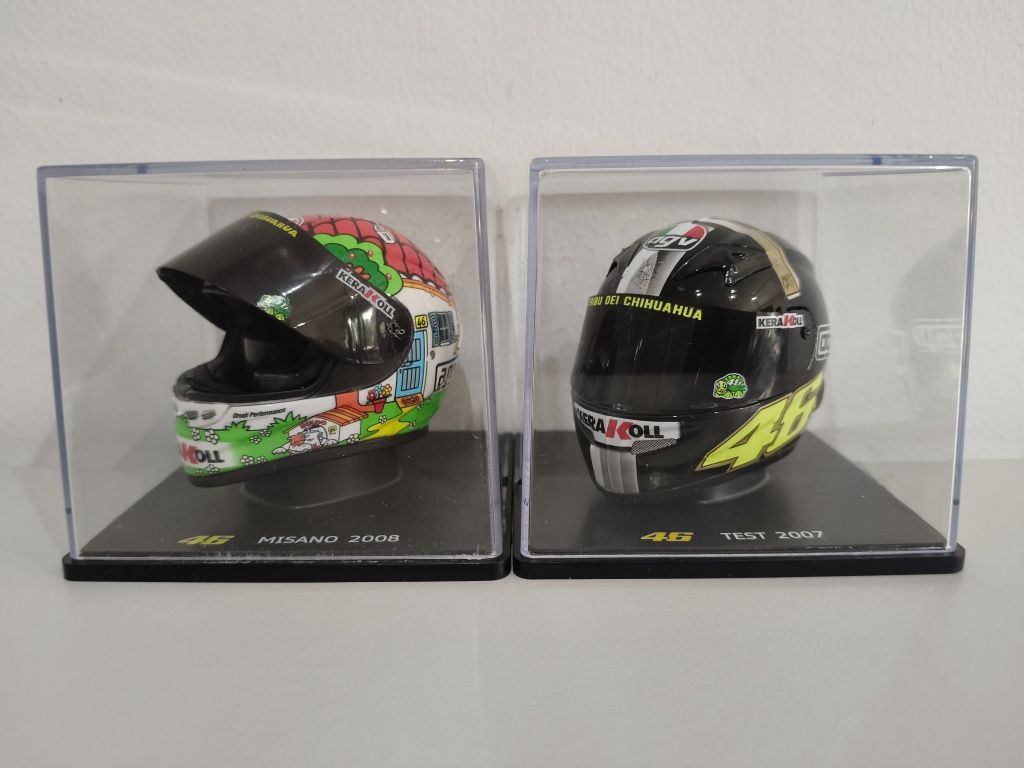 Capacetes de coleção Valentino Rossi, á escala 1/5