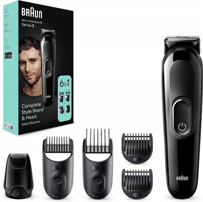 maszynka do włosów/brody braun mgk3420 6w1 kompletna