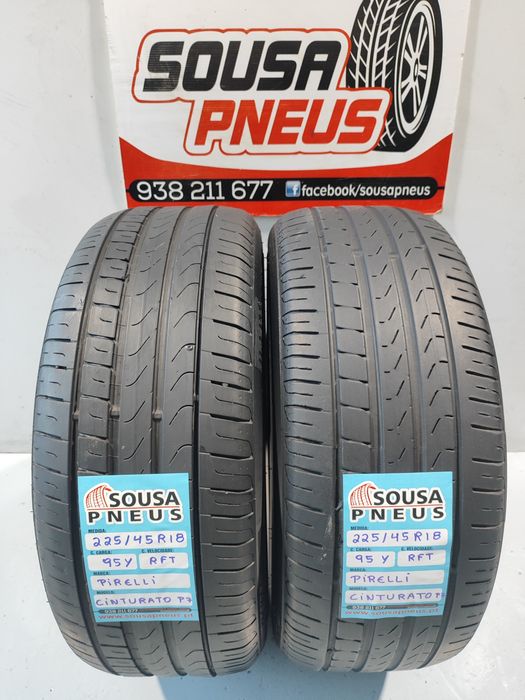 2 pneus semi novos 225-45R18 Pirelli RFT - Oferta dos Portes
