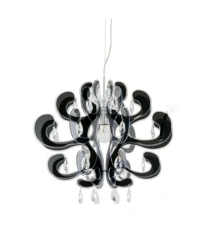 Lampa lampy glamour czarna kryształki