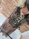 Długa sukienka maxi panterka animal print unikat vintage