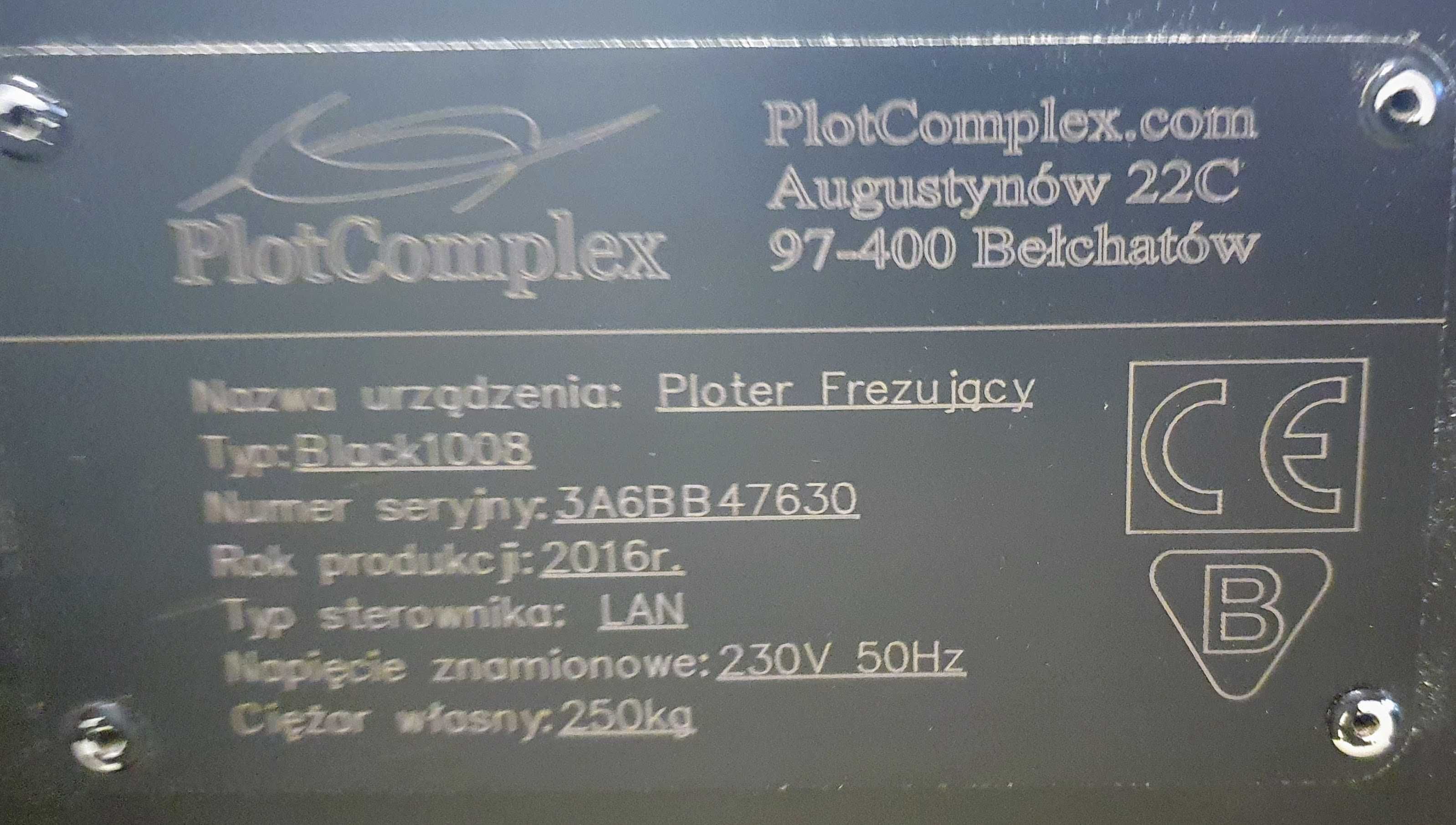 Ploter frezujący CNC 100 x 80 cm Plotcomplex Black 1008