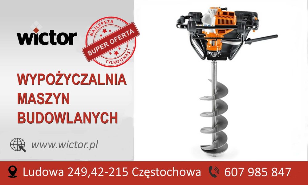 Wiertnica glebowa Stihl świder ziemny wynajem -wypożyczalnia